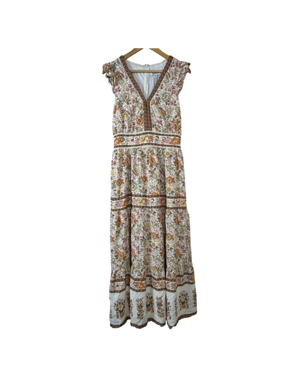 Avara NEW Flawed Constance Dress Floral Maxi Dress Size Med Prairie Cottage Fun